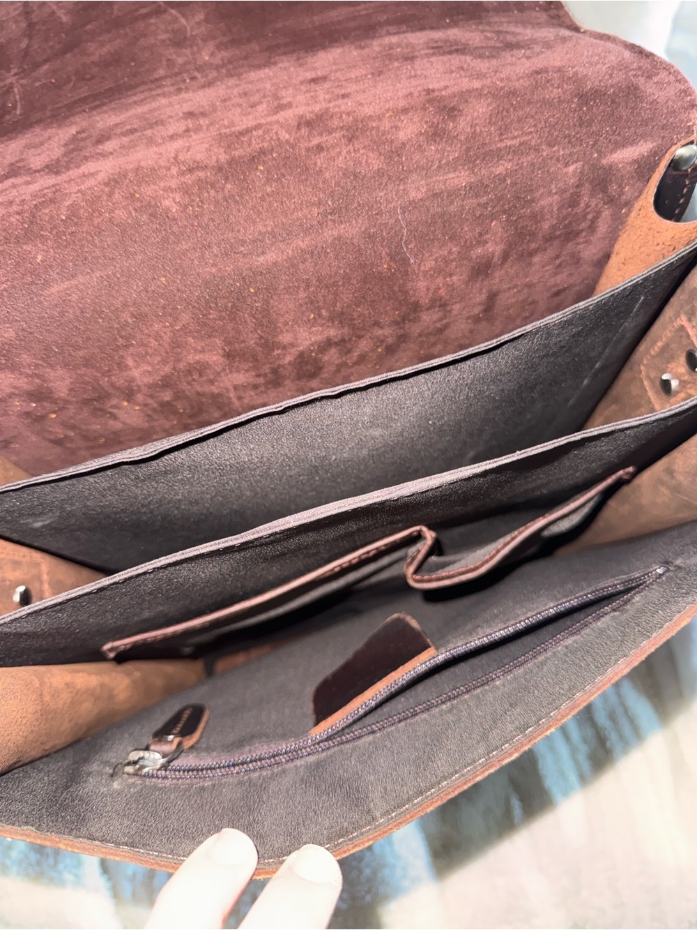 Brown Leather Backpack Satchel - Classic Vintage Style - Picture 4 of 6